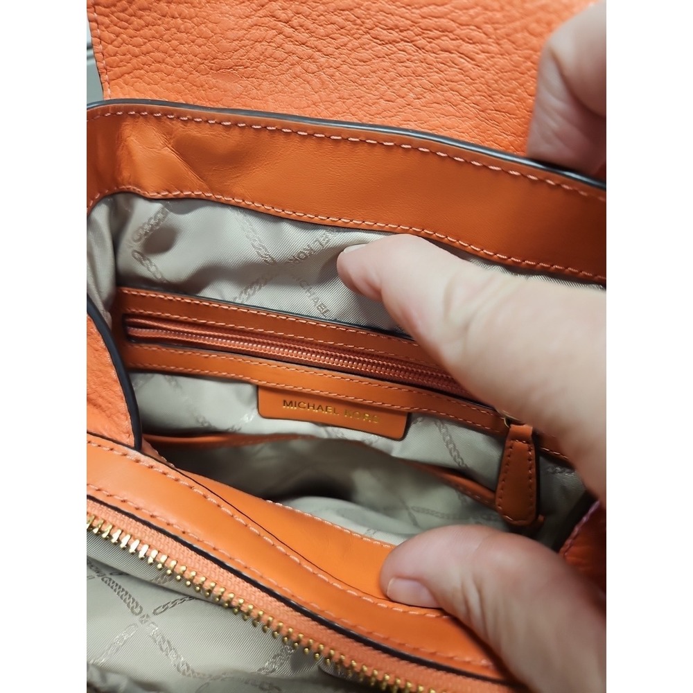 Michael Kors Raven Medium Peach Pebbled Leather Backpack - Picture 3 of 9